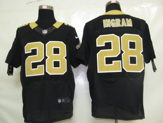 Nike Elite Jersey New Orleans Saints 28 Ingram Black Authentic